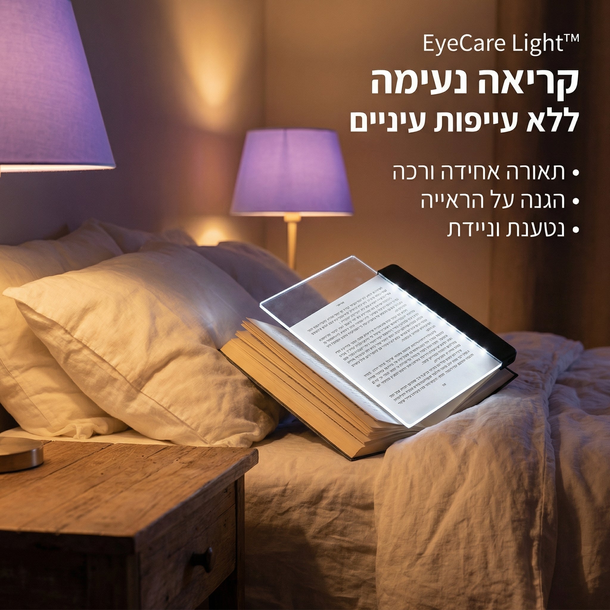 EyeCare Light™ -  תאורת לילה מתקדמת לקריאה